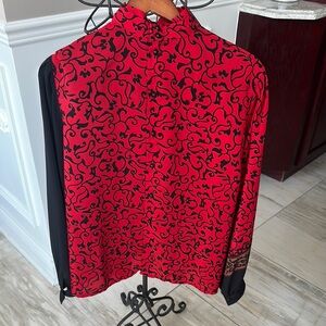 Elegant Red and Black Dior type Blouse